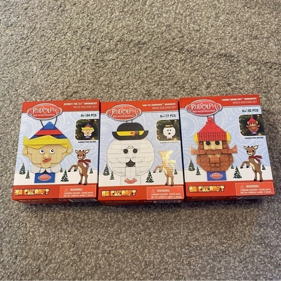Rudolph Brickcraft Block Building Set Bundle Lot Hermey the Elf Sam Yukon NEW - Picture 2 of 3
